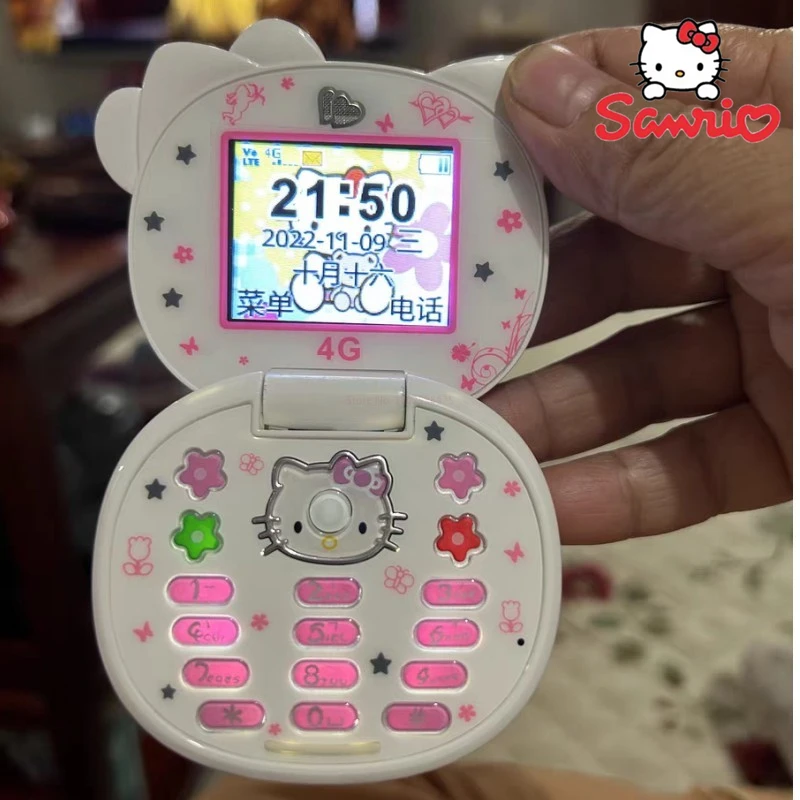 2024 Sanrio Hello Kitty Flip Phone Kawaii K688 Cartoon Kids Taiml