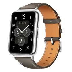 Retro Genuine Leather Strap for Smartwatch - Replacement Sport Wristband Accessories (Gray 07)