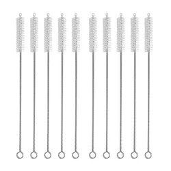 Durable Nylon & Stainless Steel Long Handle Straw Cleaning Brush Set (2-10 Pack) (10pcs)