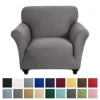 Elastic Single Sofa Covers Home Bar Counter Hotel Stretch Spandex Sofa Slipcovers for Living Room Soild Color 1 Seater Couch 1