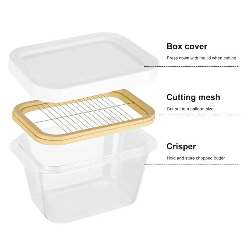 Stainless Steel Butter Box Dish With Lid Sealing Cheese Cutting Butter Storage Box Kitchen Food Sealing Storage Food Container