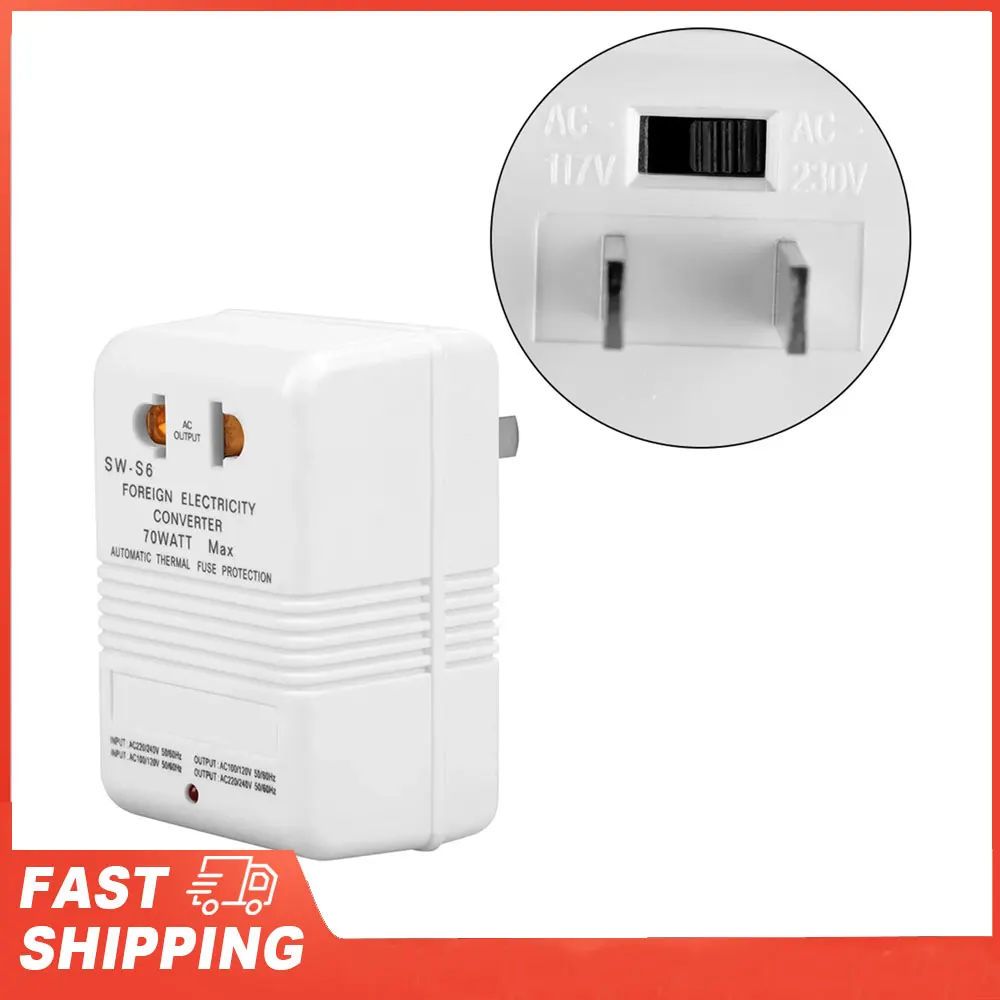 Universal Voltage Converter Transformer with CN Standard Plug, 70W Step-Up & Step-Down Capability