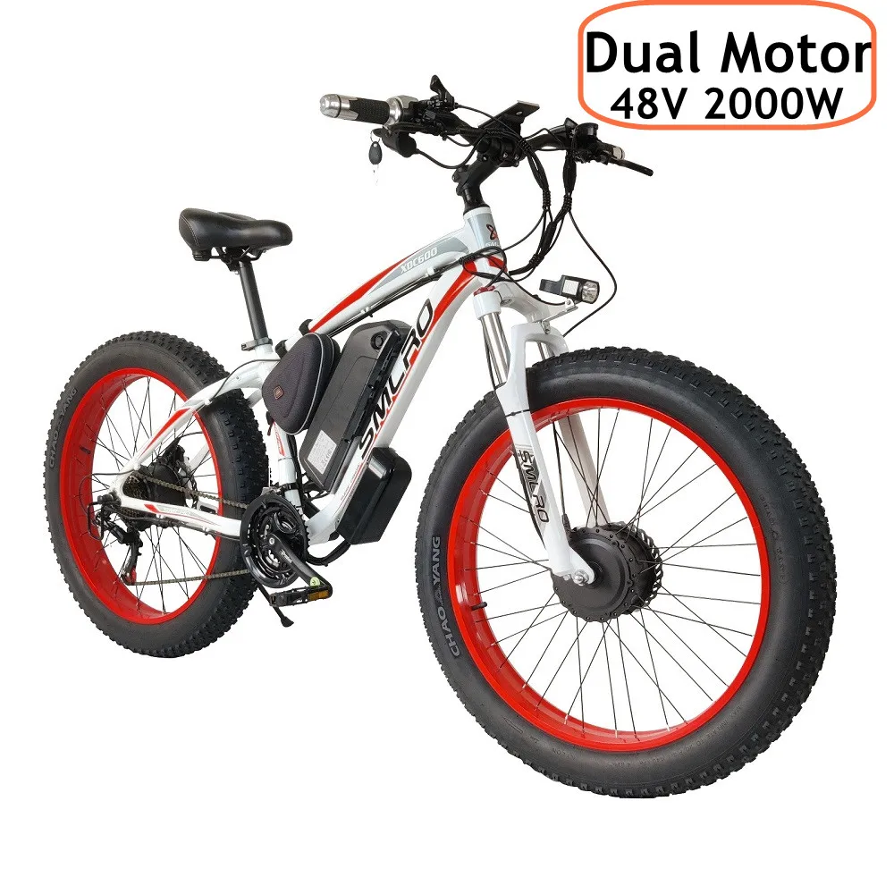 Top Sell 2000w Dual Motor Electric Bicycle Smlro Xdc600 Pro Mountain Ebike  48v 16ah 22.4ah 26*4.0 Fat Bike Mechanical Disc Brake - Electric Bicycle -  AliExpress