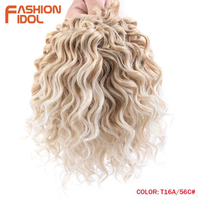 10 Inches Deep Wavy Twist Crochet Hair Synthetic Afro Curly Hair Crochet Braids High Temperature Fiber Braiding Hair Extensions T16A-56C