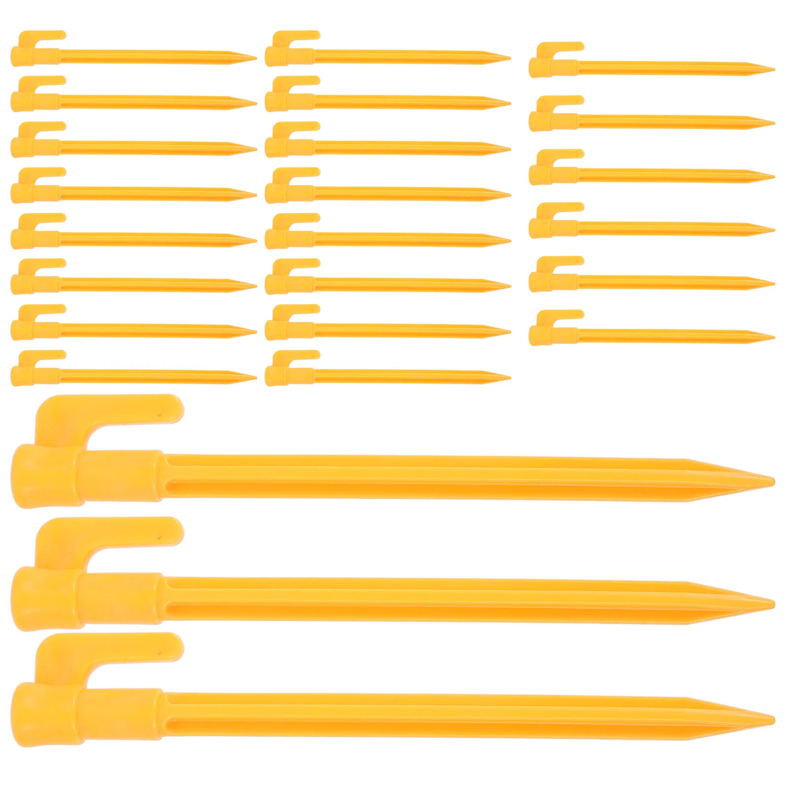 

24 Pcs Hard Floor Artificial Grass Plastic Tent Stakes Camping Faux Outdoor Abs