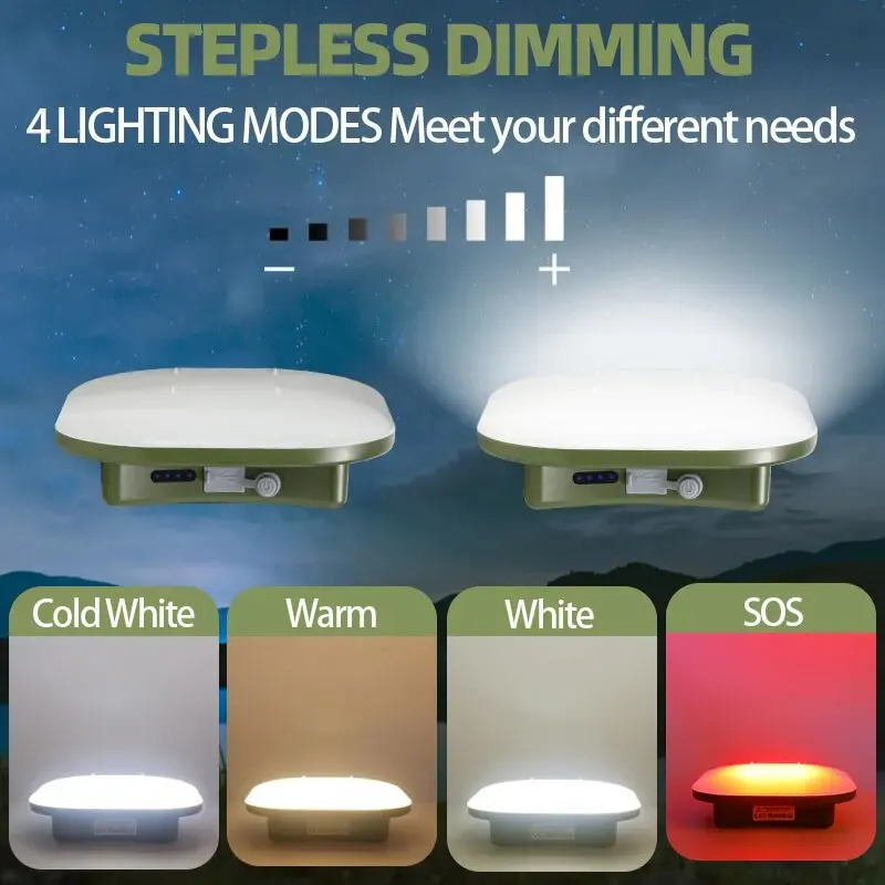 Rechargeable LED Camping Lantern with Magnetic Base and USB Type-C Charging