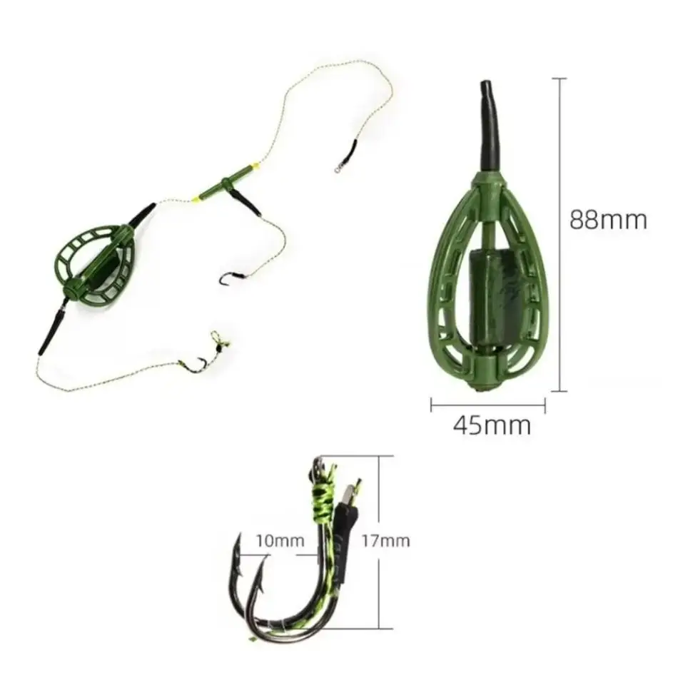 1 Pcs 48g Holder With Hook Carp Fishing Tackle Tool Fishing Bait Line Group Feeder Sinker String Hook Carp Fish Bait Feeder New