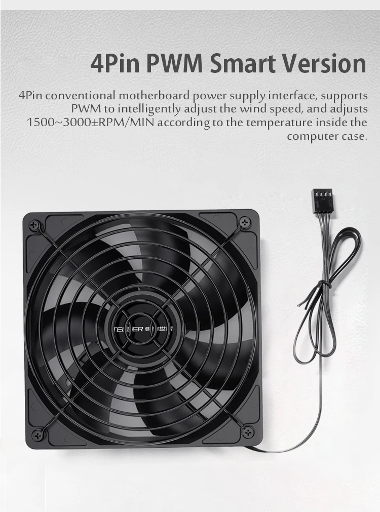 3000RPM Cooling Fan Industrial Grade Large Air Volume Computer Fan 4Pin or Big 4