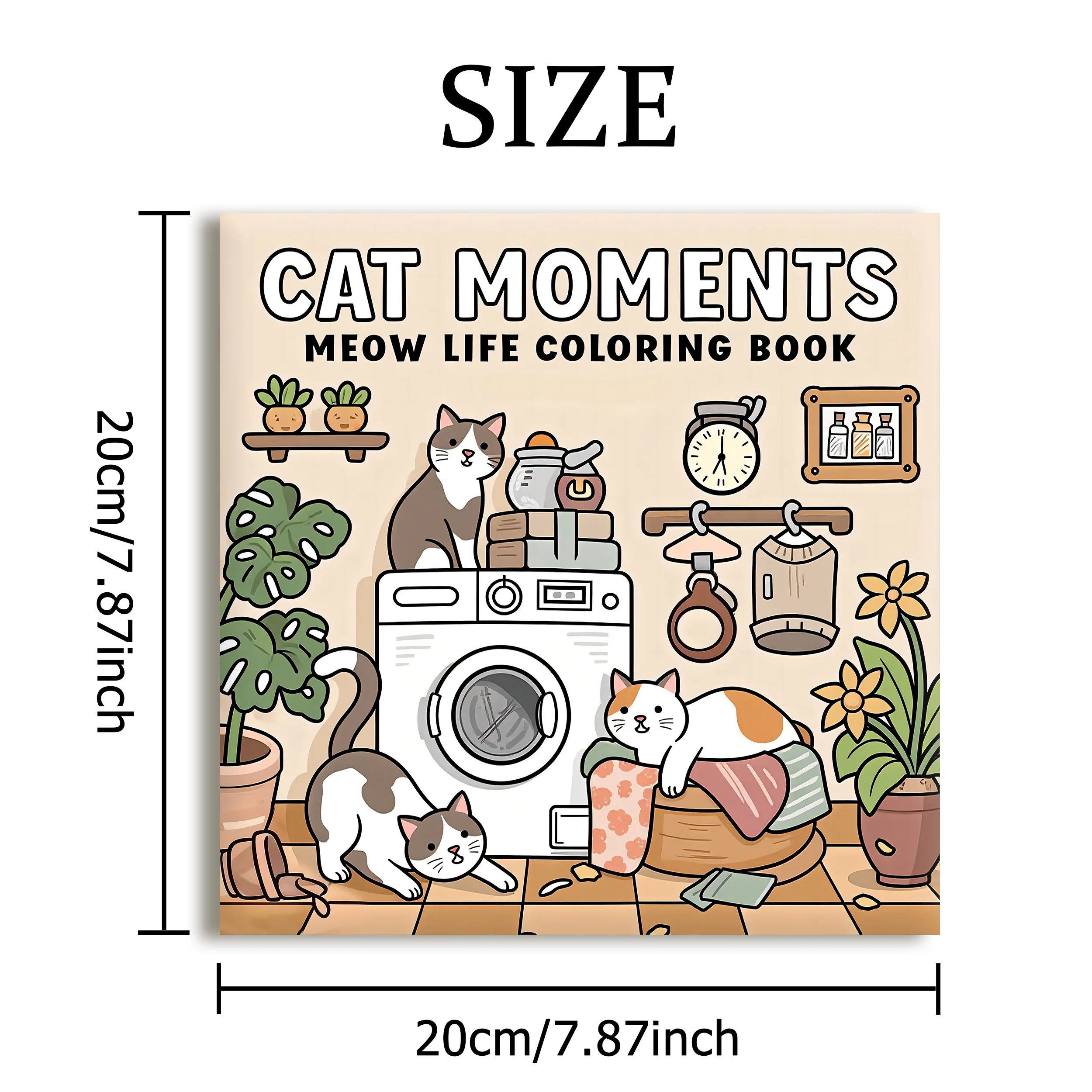 CAT MOMENTS Bold-easy Patterns Coloring Book for Adults Cute Drawing Book Perfect Gift for Party and Birthday 2