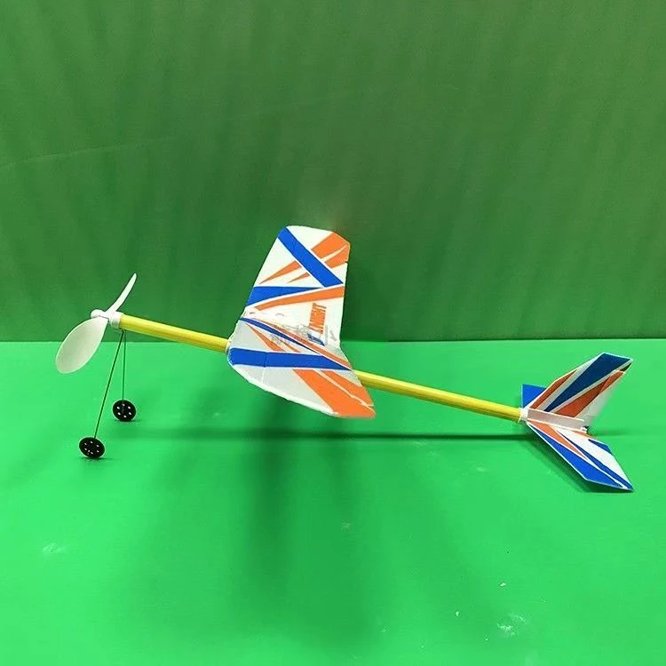 New Rubber band powered aircraft model glider puzzle assembly science