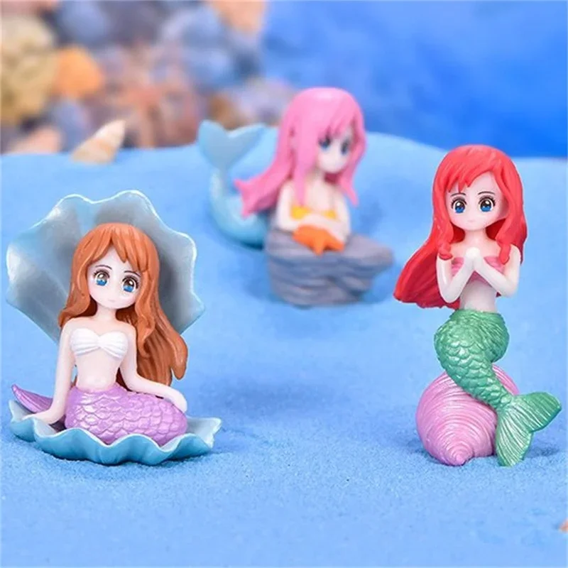 Mermaid Figurines for Aquarium Fish Tank Little Mermaid Ornament DIY Cake Decor Desk Craft Accessories Home Decorations fish tank ornaments fish tank decorations aquarium ornaments
