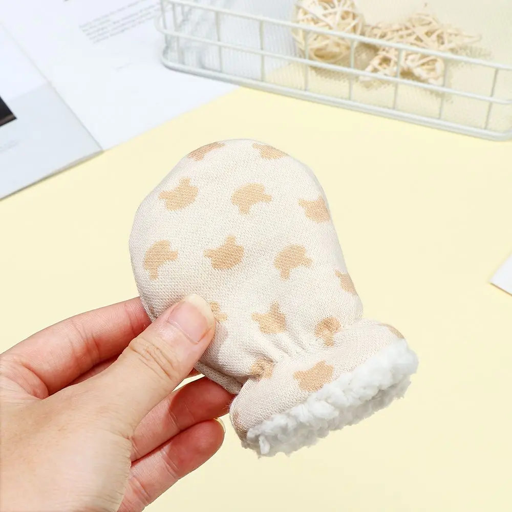 Warm Full Finger Thicken Fleece Gloves Newborn Gloves Toddler Infant Mittens Baby Anti-Grab Mittens