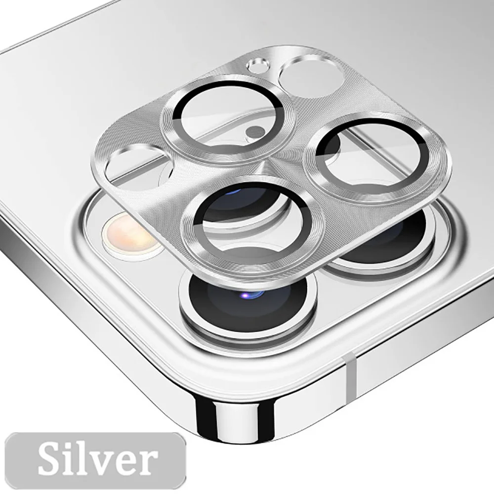 Premium Tempered Glass Camera Lens Protector with Metal Frame