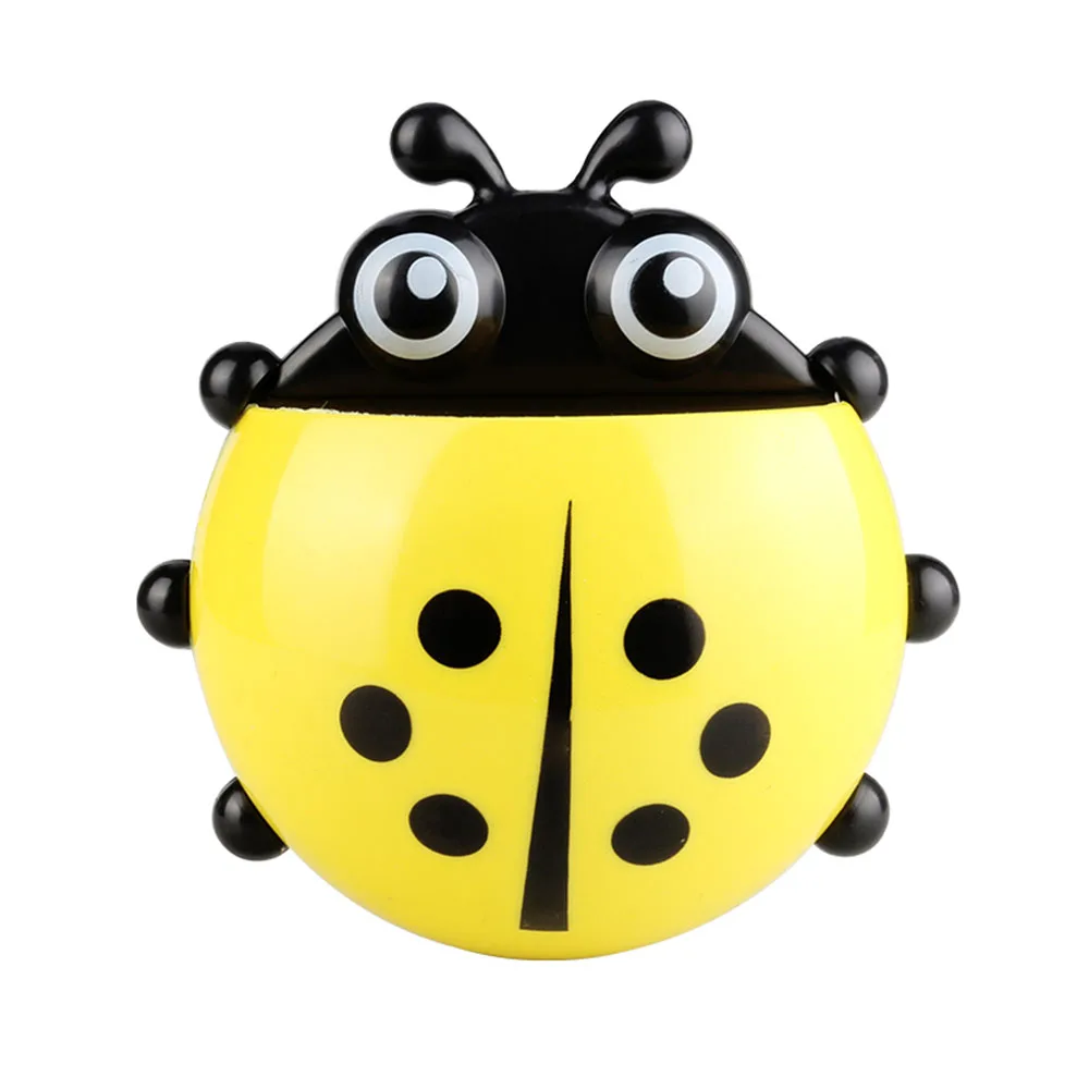 Ladybug Animal Insect Toothbrush Holder Bathroom Cartoon Toothbrush Toothpaste Wall Suction Holder Rack Container Organizer