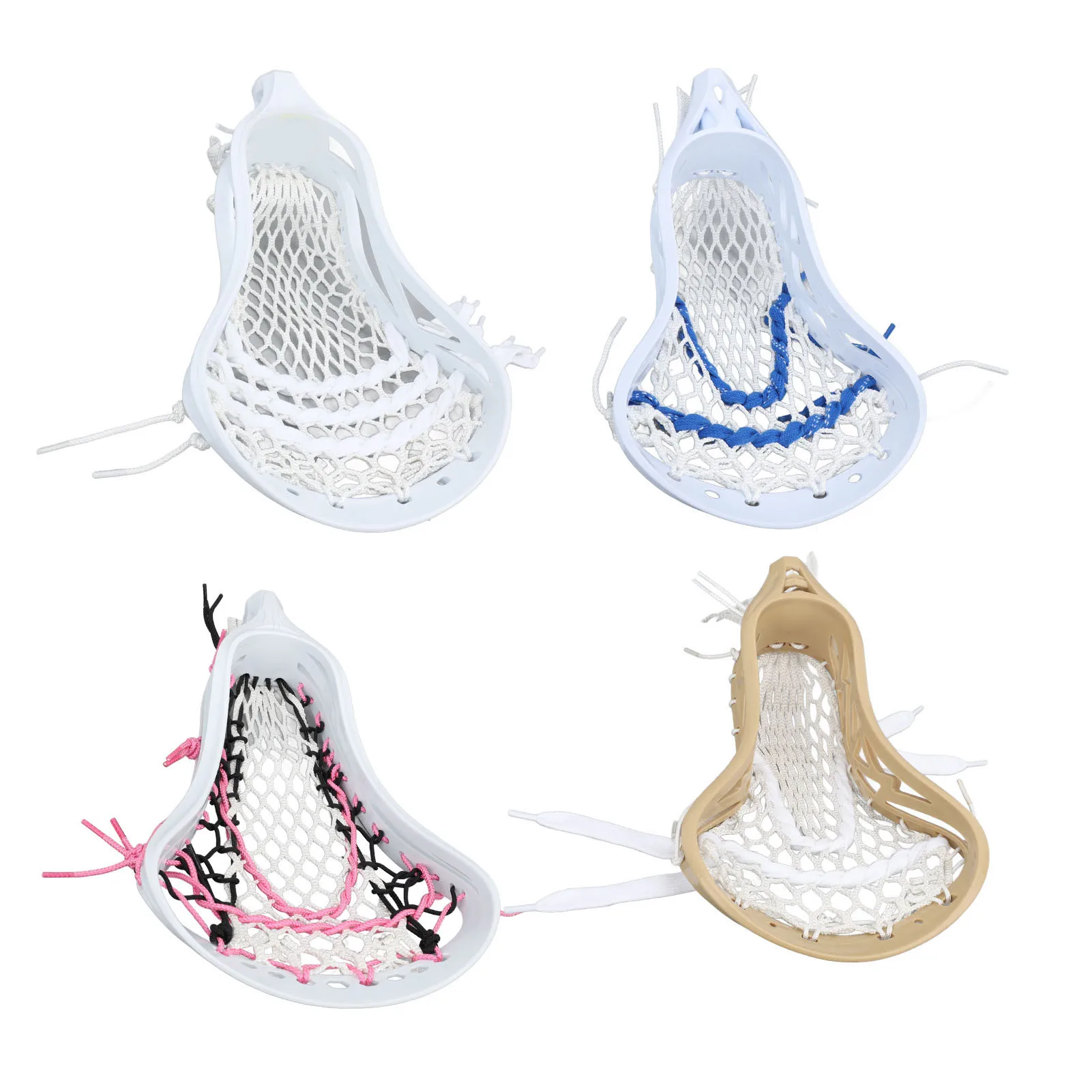 Lacrosse Head Mesh Strung Wear Proof Nylon Lacrosse Stick Heads for Training Competition Accessories lacrosse stick heads