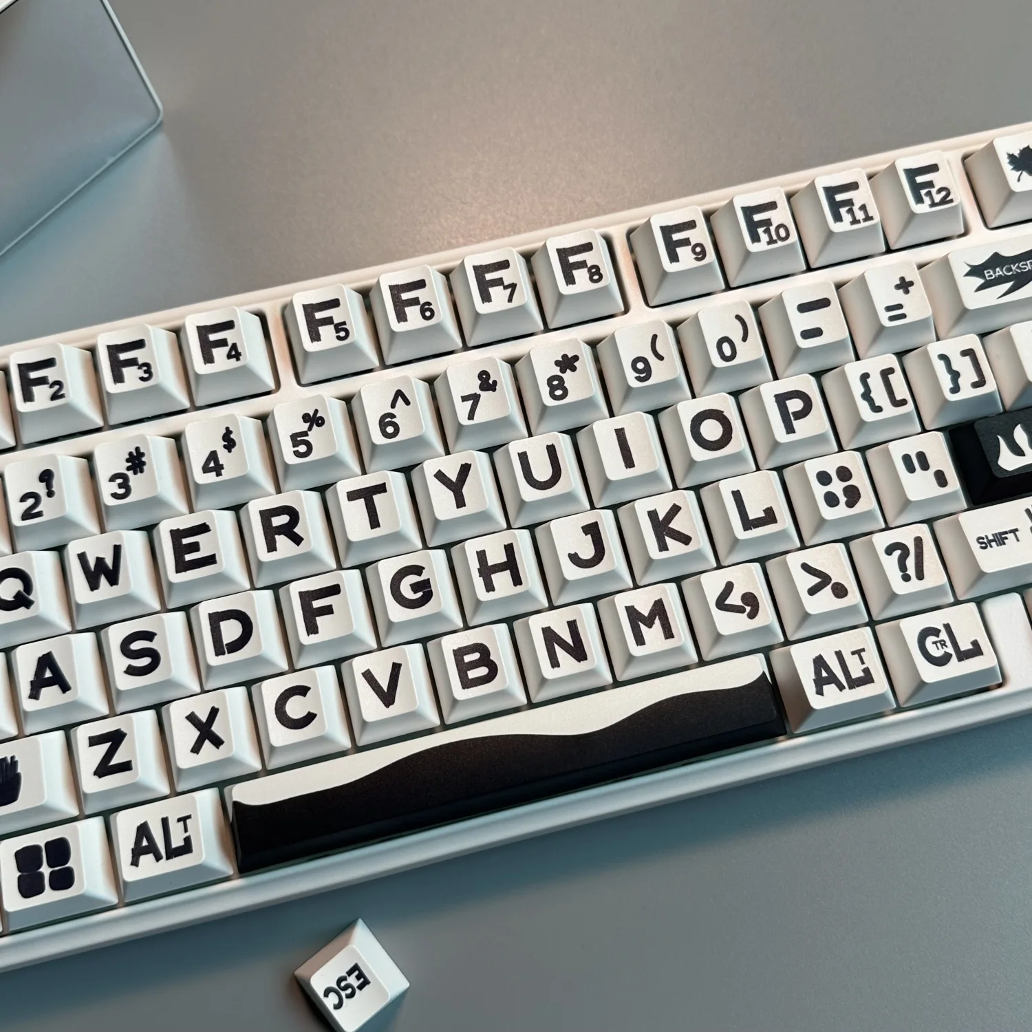 メカニカルキーボード用の黒いキーキャップ,オリジナルの高さpbt
