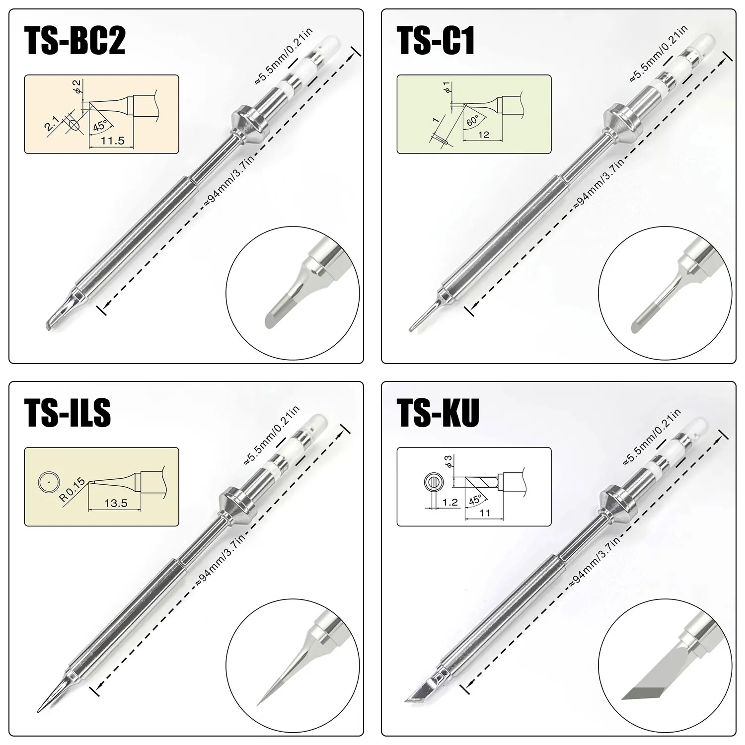 Soldering Iron PINE64 Pinecil TS101 Soldering Iron Tip Replacement Various Models of Pinecil V2 Electric Soldering Iron TS Series C4 BC2