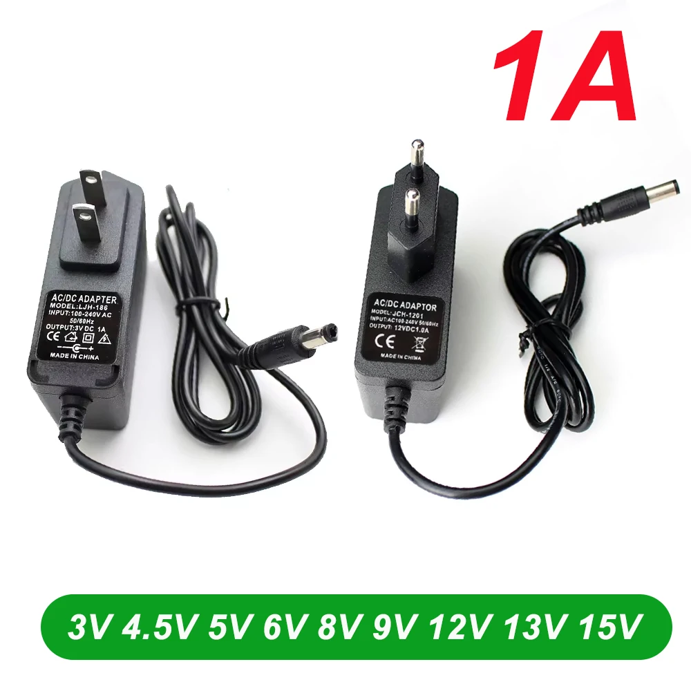AC-DC 100 V-240 V อะแดปเตอร์ 3V 4.5V 5V 6V 8V 9V 12V 13V 15V 1A Universal Power Adapter อะแดปเตอร์ชาร์จ Eu Us Plug 1