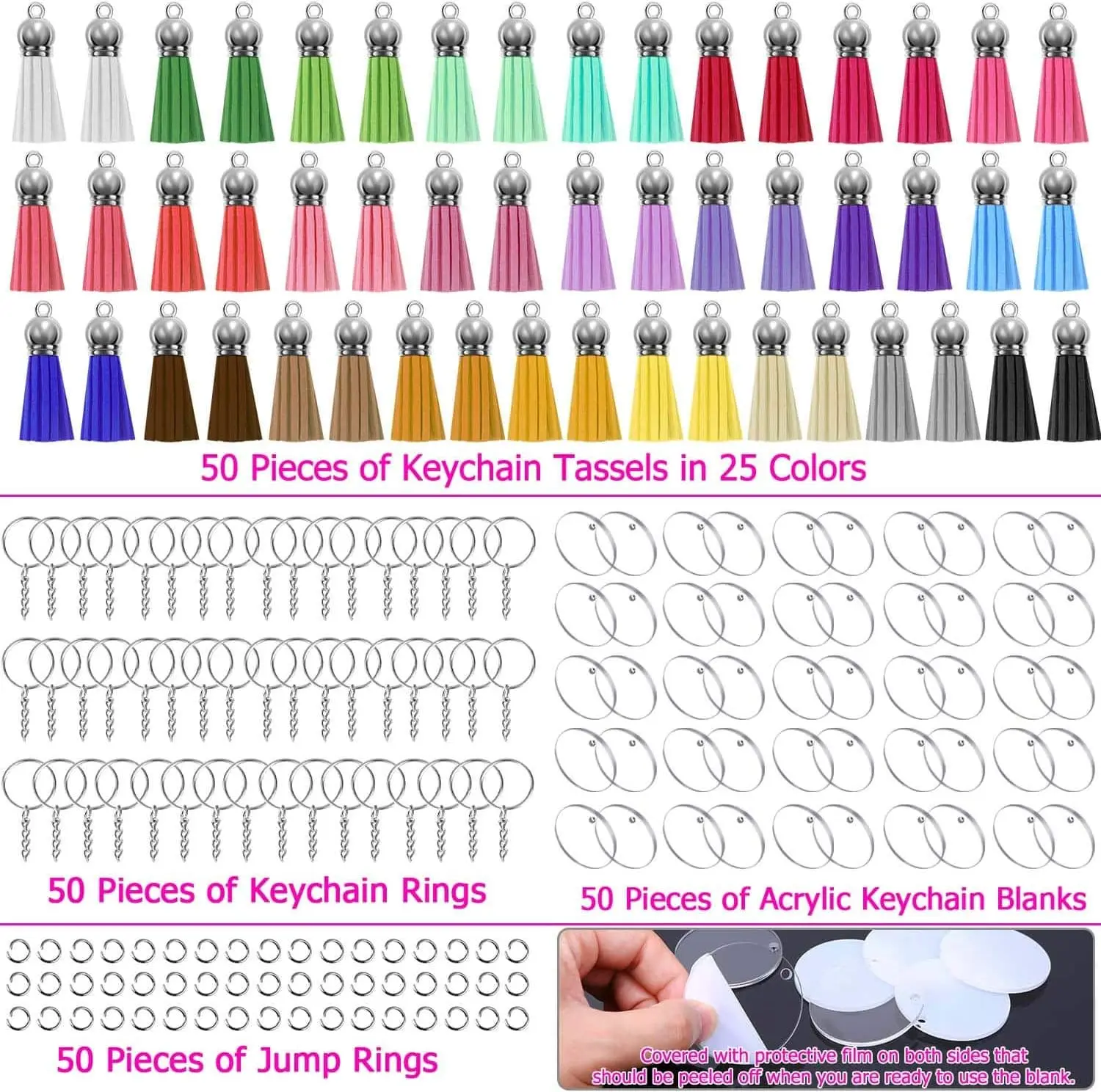 Clear Acrylic Keychain Blanks  Acrylic Crafting Making Tool - Acrylic Chain  Kit Ring - Aliexpress