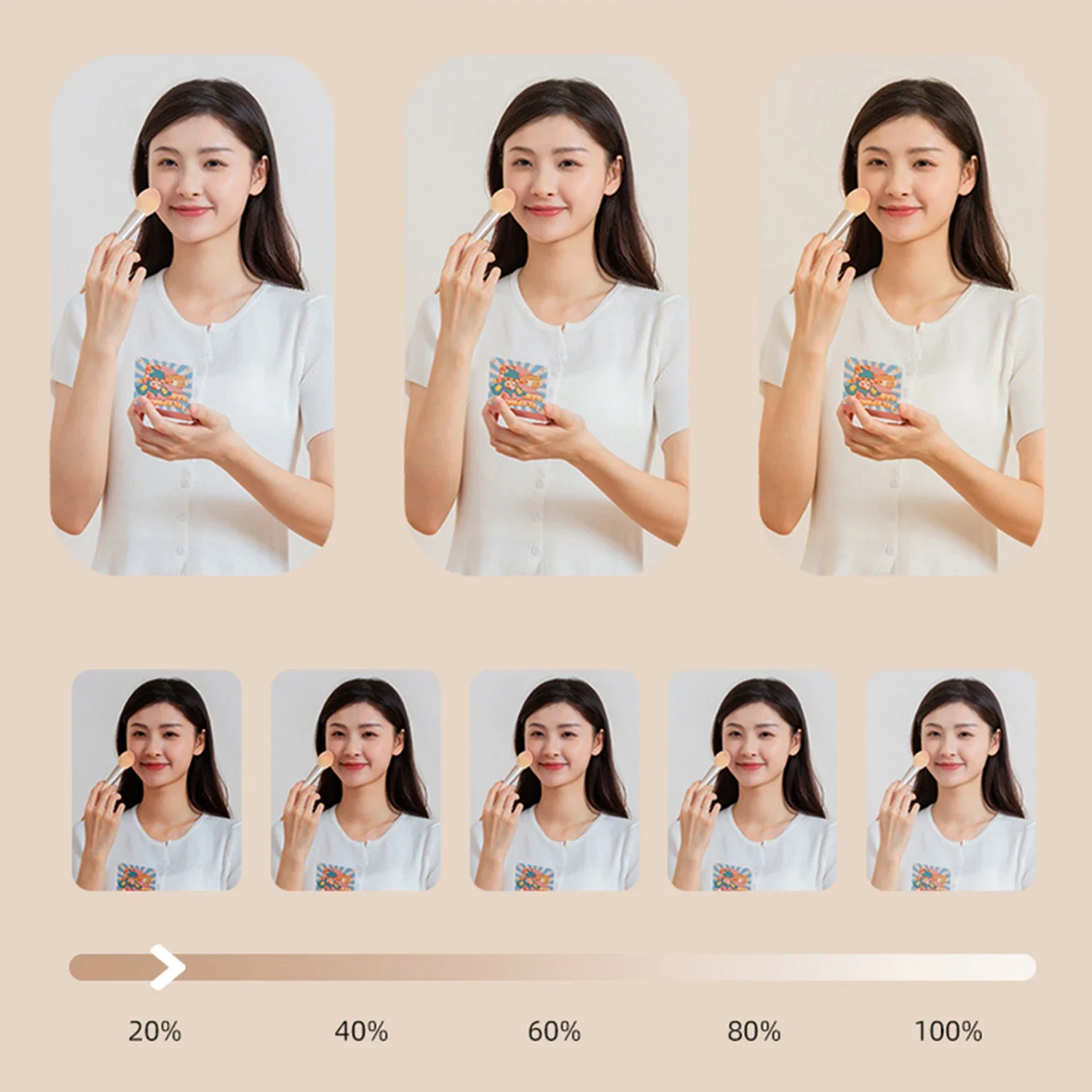 Three lighting modes comparison showing warm, cool, and mixed lighting