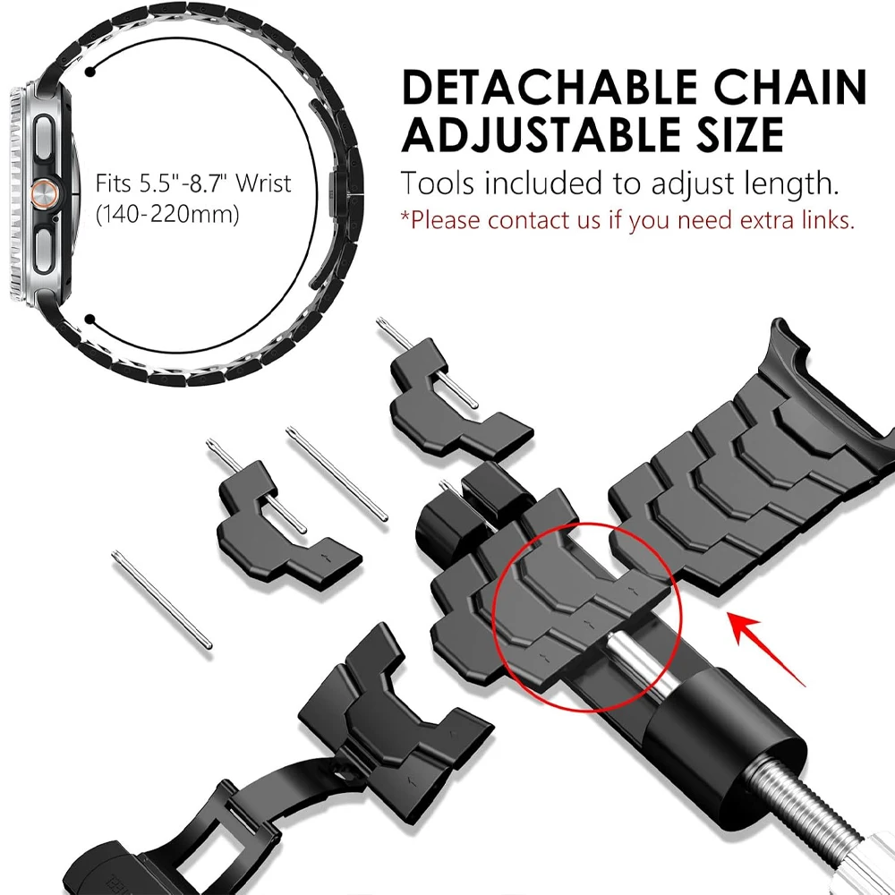 Premium Stainless Steel Armor Metal Band - Elegant Bracelet Strap
