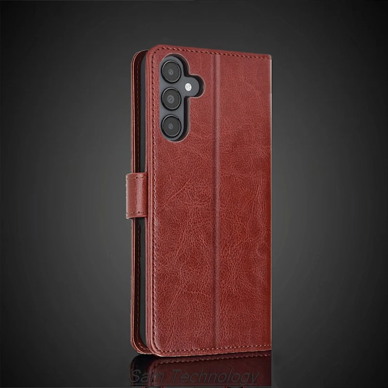 Premium PU Leather Flip Wallet Phone Case - Card Holder Cover in Retro Design