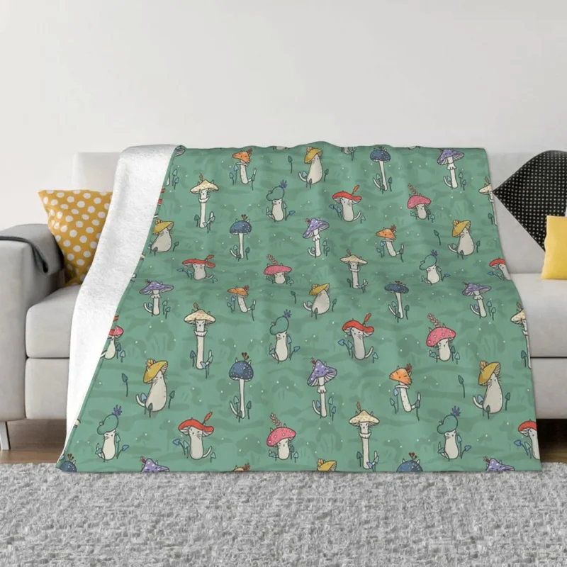 

Mushroom Mushrooms Forest Blankets Coral Fleece Plush Decoration Bedroom Bedding Couch Bedspread