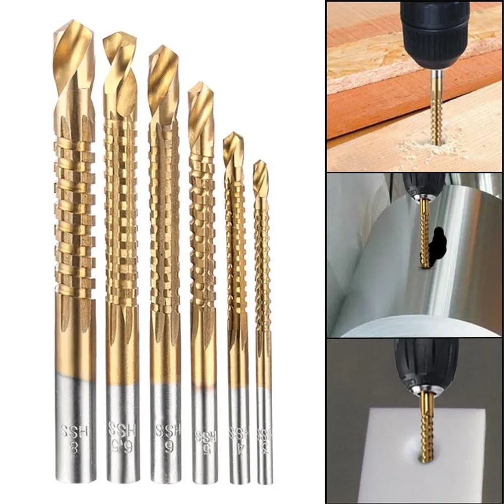 

6pcs/set Cobalt Drill Bit Set Spiral Screw Metric Composite Tap Drill Bit Tap Twist drill bit set multi-function metal specia