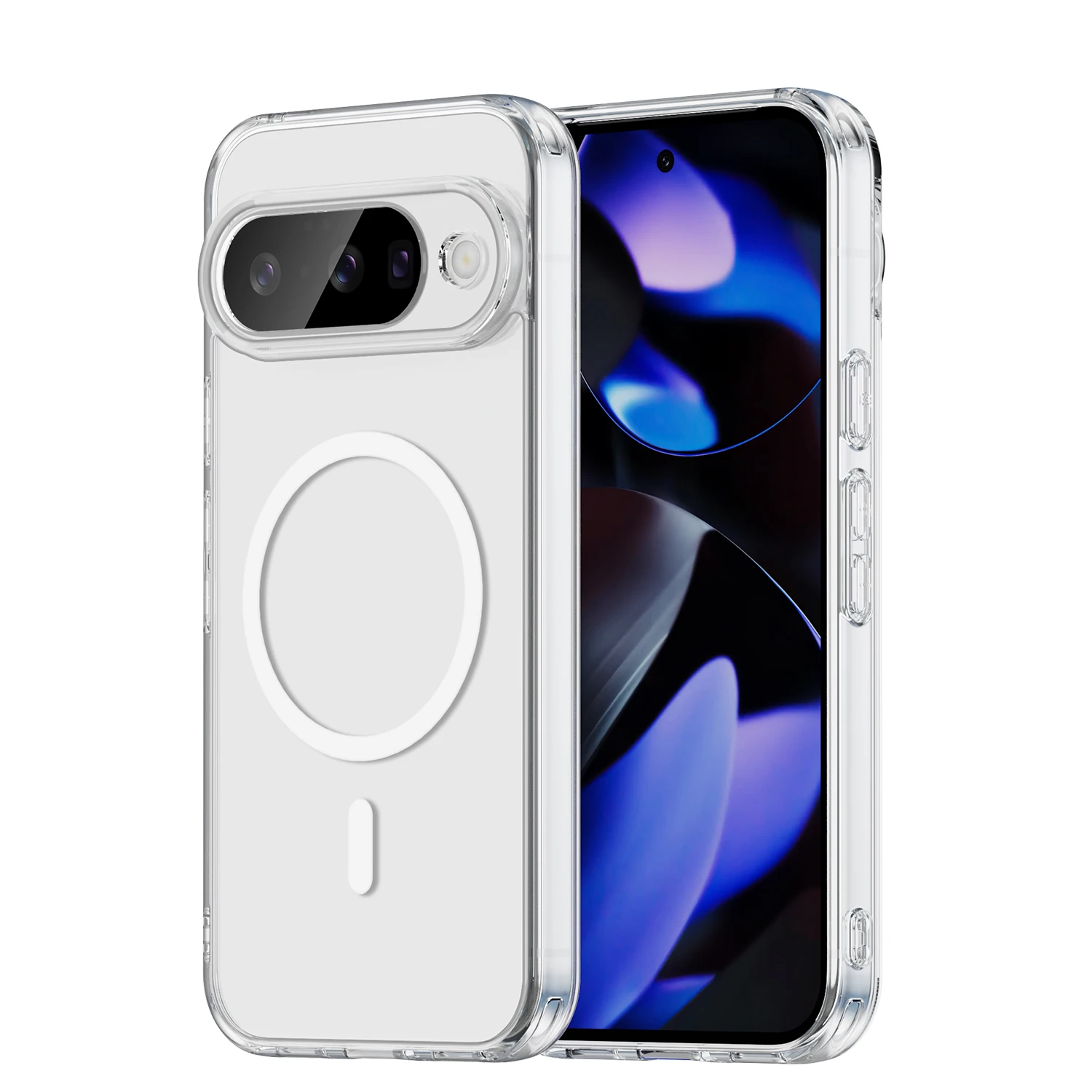 Luxury Magnetic Transparent Case with Camera Protection - Shockproof Clear Cover