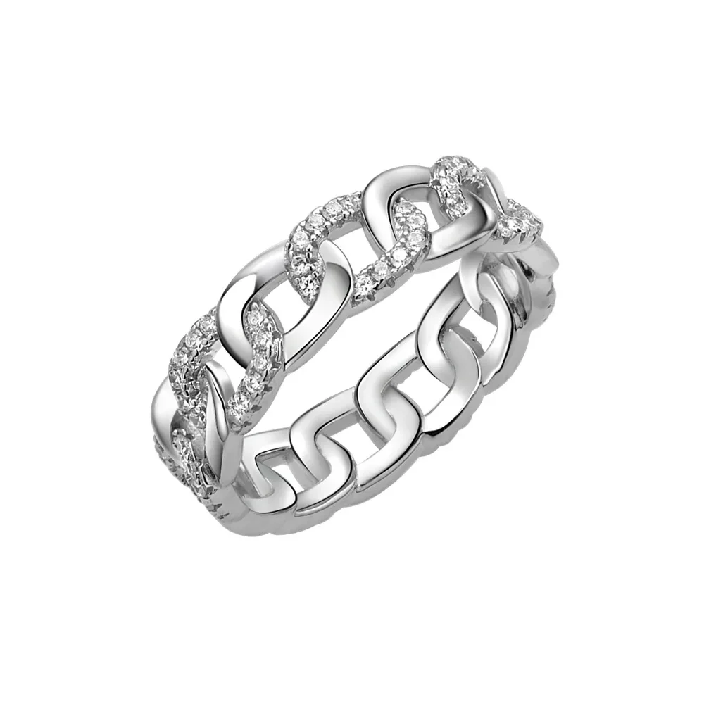 

New Models 925 Sterling Silver Original Chain Ring, Female Niche Design, Personalized Instagram Ring Versatile and Minimalist