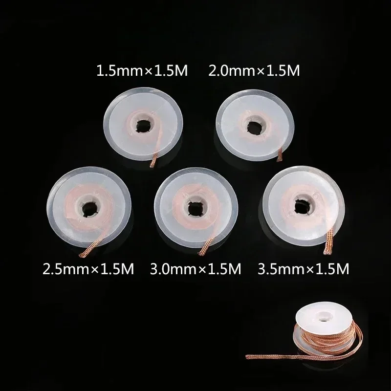 1.5/3M Length Welding Wires Desoldering Mesh Braid Tape Copper Solder Remover Wire Repair Tool for Soldering