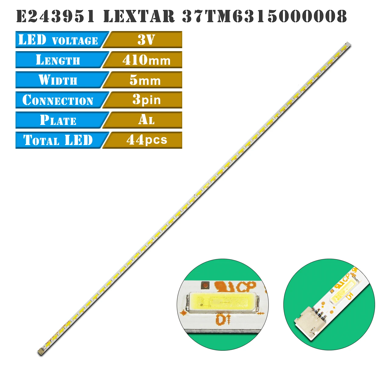Tira Retroiluminação Led para Lcd tv 37tm6315000008 E243951 Ty120723d A32-lem0bu Ty-121013d Le32g7500c E32b868a Fltv32l22b 44leds l