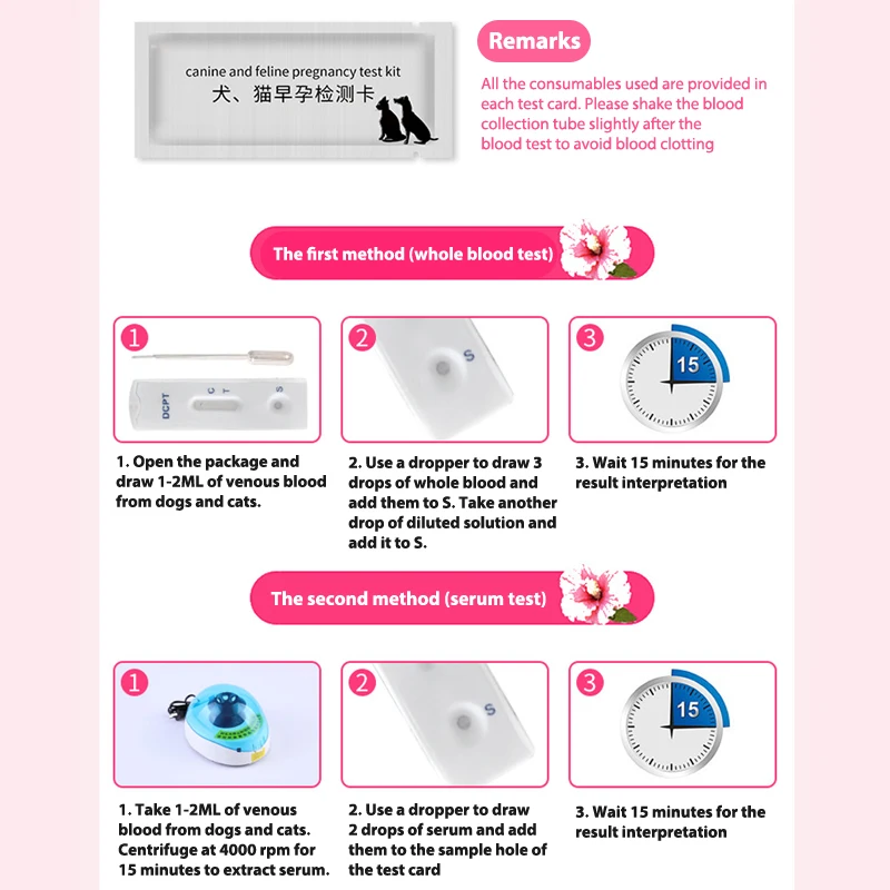 Dog Pregnancy Test Strip Dog Pregnancy Test Card Canine Feline Kit Veterinary supplies