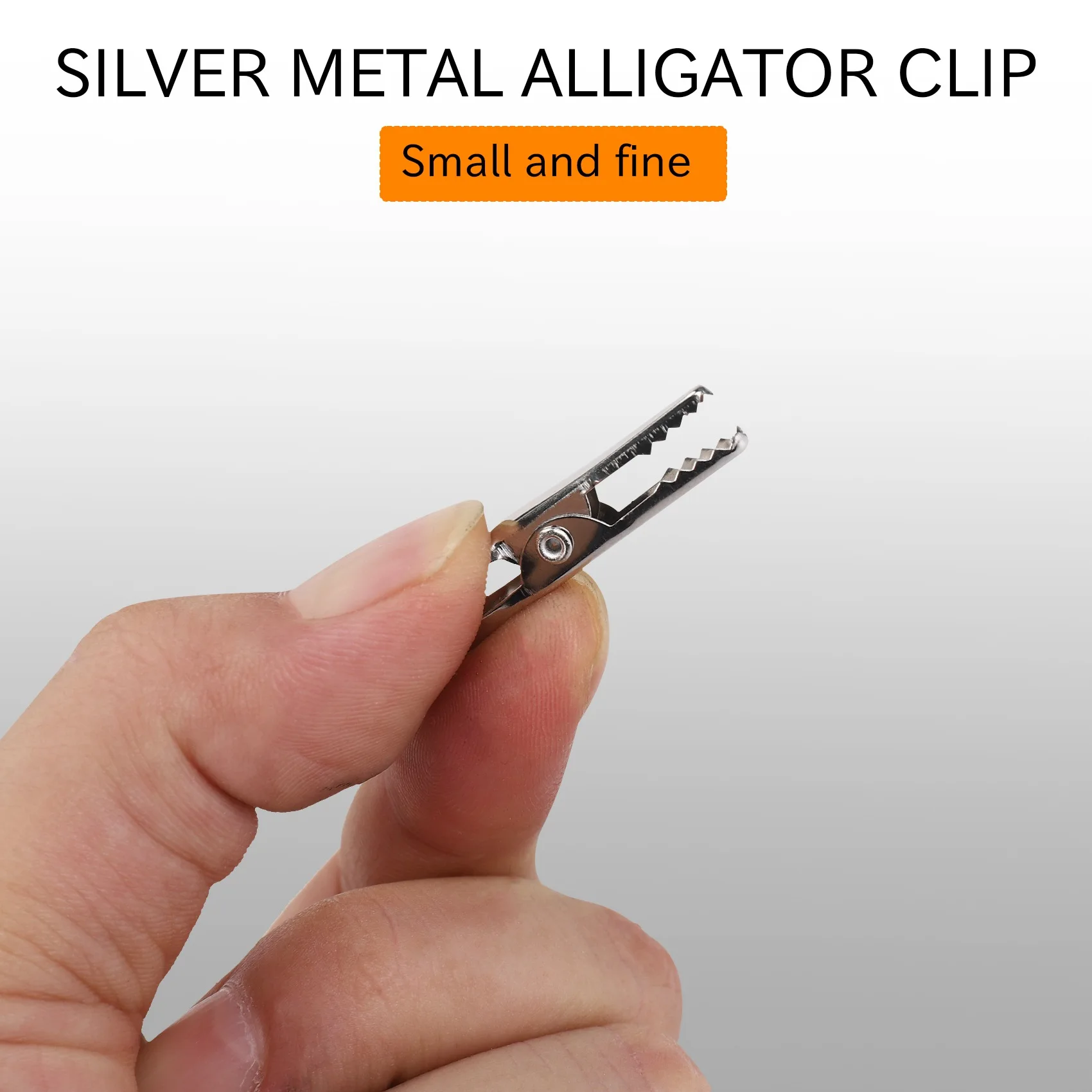 Silver Tone Metal Alligator Clip Crocodile Clamps 50 Pcs