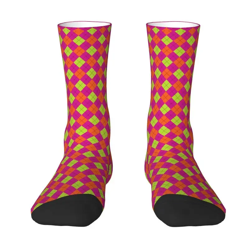 

Kawaii Mens Colorful Argyle Pattern Dress Socks Unisex Comfortable Warm 3D Printing Crew Socks
