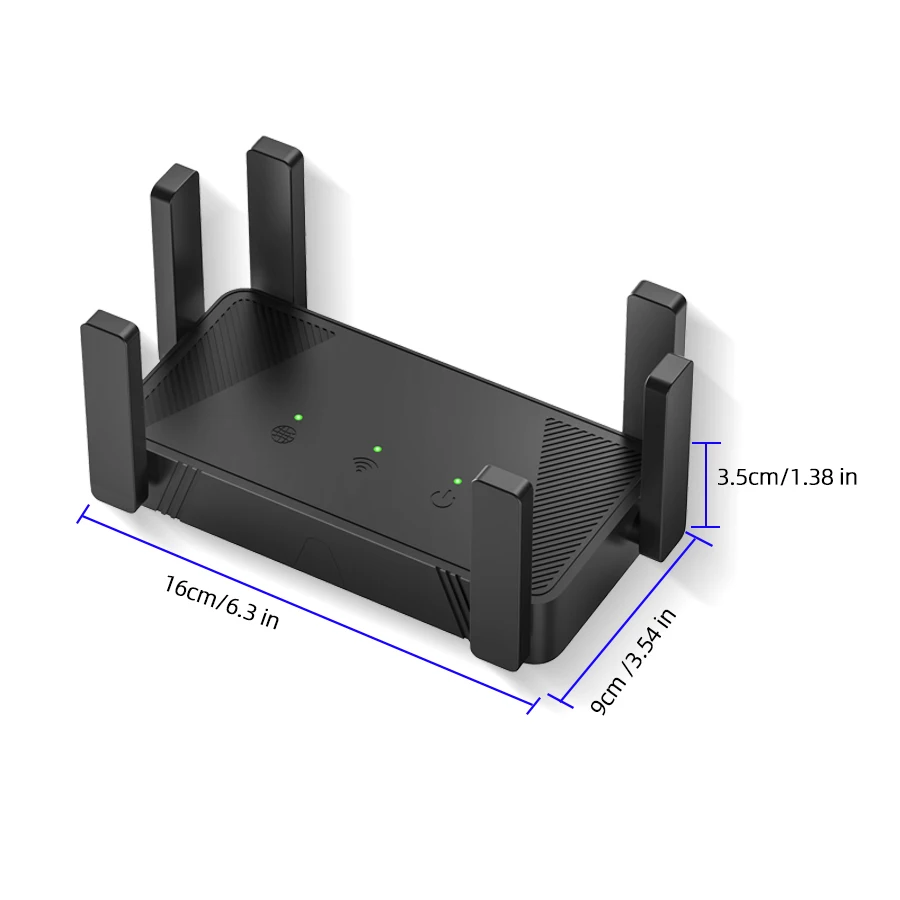 300Mbps Wireless Router 2.4G WiFi Repeater with 6 High Gain Antennas Long Range Signal Amplifier Network for Home