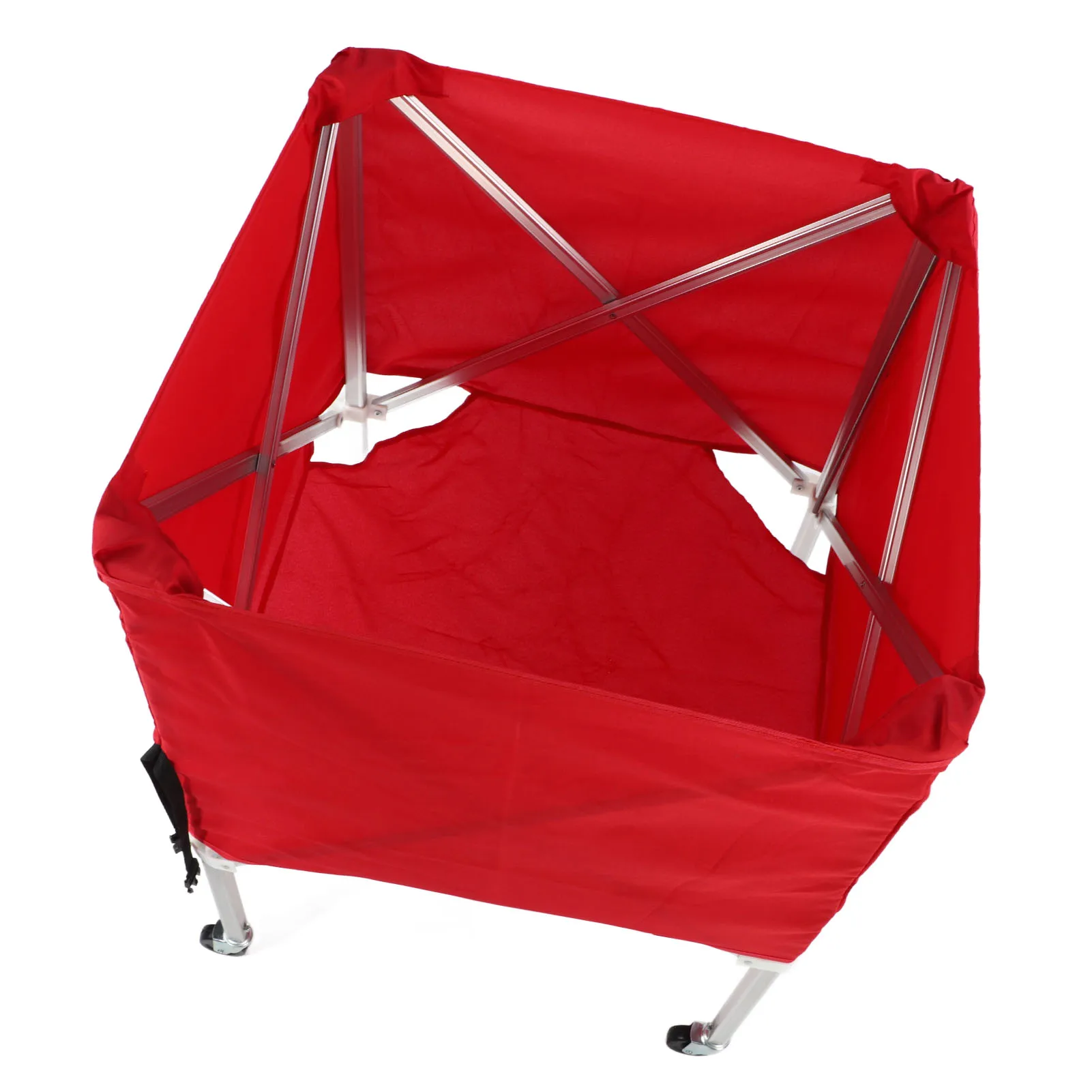 Ball Cart High Capacity Folding 4 Wheel Mobile Portable Trainer Pick Up Tennis Soccer Basketball Volleyball