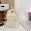Small Canvas Backpacks For Women 100% Cotton School Bags For Teenage Girls Solid Purple Brand Korea Style Cloth Casual Satchels 3