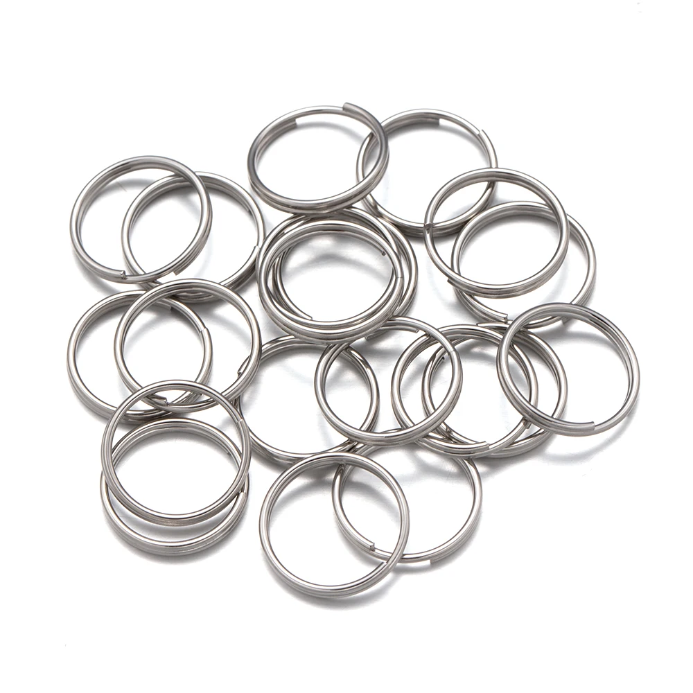 50/100Pcs Edelstahl Doppel Schleife Split Offene Binderinge Schlüsselbund Stecker DIY Halsketten Armband Schmuck Machen Zubehör – Detail 3