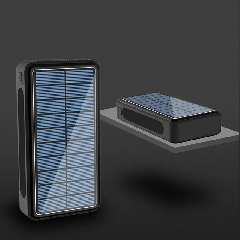 80000mAh QI Wireless Solar Power Bank Fast Charger with 4USB Outdoor LED Flashlight Portable External Battery Power Bank portable usb charger