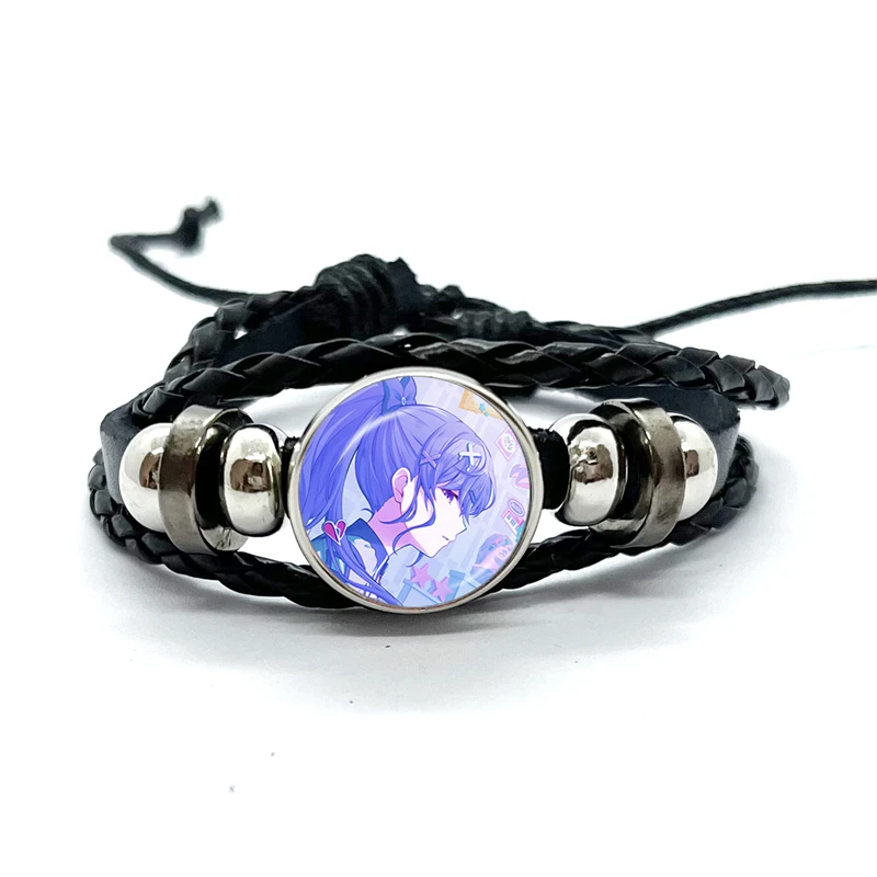 Project SEKAI Anime Asahina Mafuyu  Leather Bracelets Black Multilayer Braided Bracelets Bangles Handmade Jewelry Gifts 2