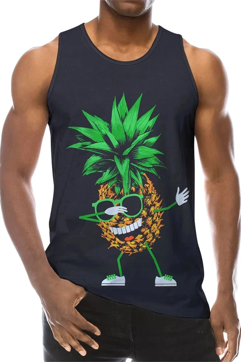 3D Print Palm Tree Graphic Tank Top For Men Clothing 2024 New Fashion Sleeveless Beach Tops Homme Hawaii Vacation Tee Shirt Male