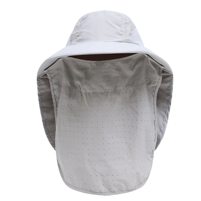 Quick-dry Water-proof Men Women Sun Hat Outdoor Face Mask Wide Brim Bucket Hat with Flap Cap for Fishing Hunting Hiking Safari