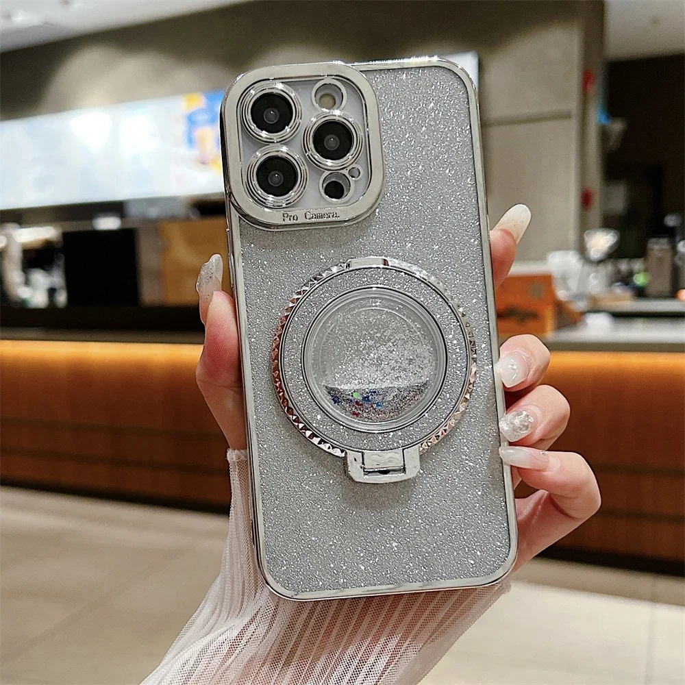 Bling Glitter Magnetic Phone Case For Iphone With Magsafe Holder_voghion.com
