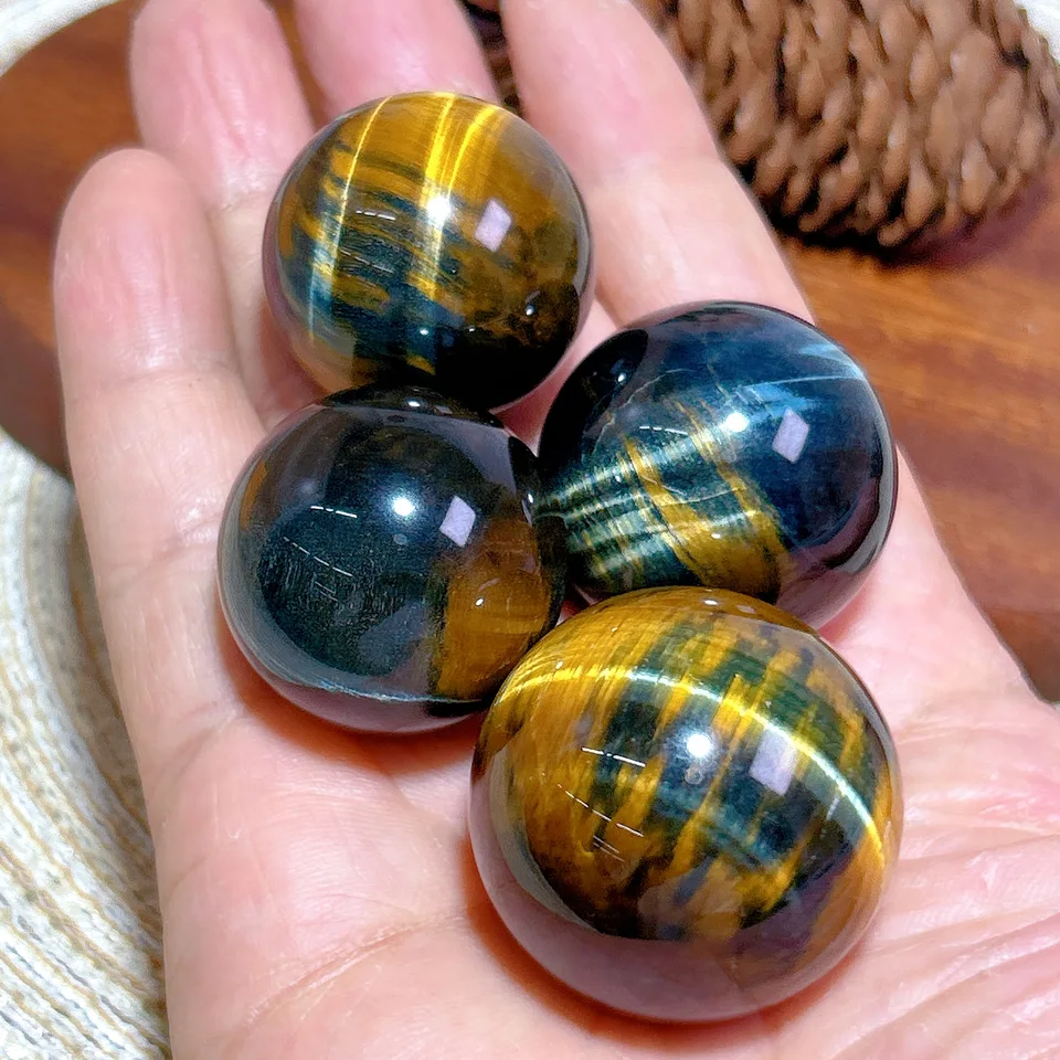 AZOOB Oeil De Tigre Bleu Naturel Pierres De Sphère Rares Pierres