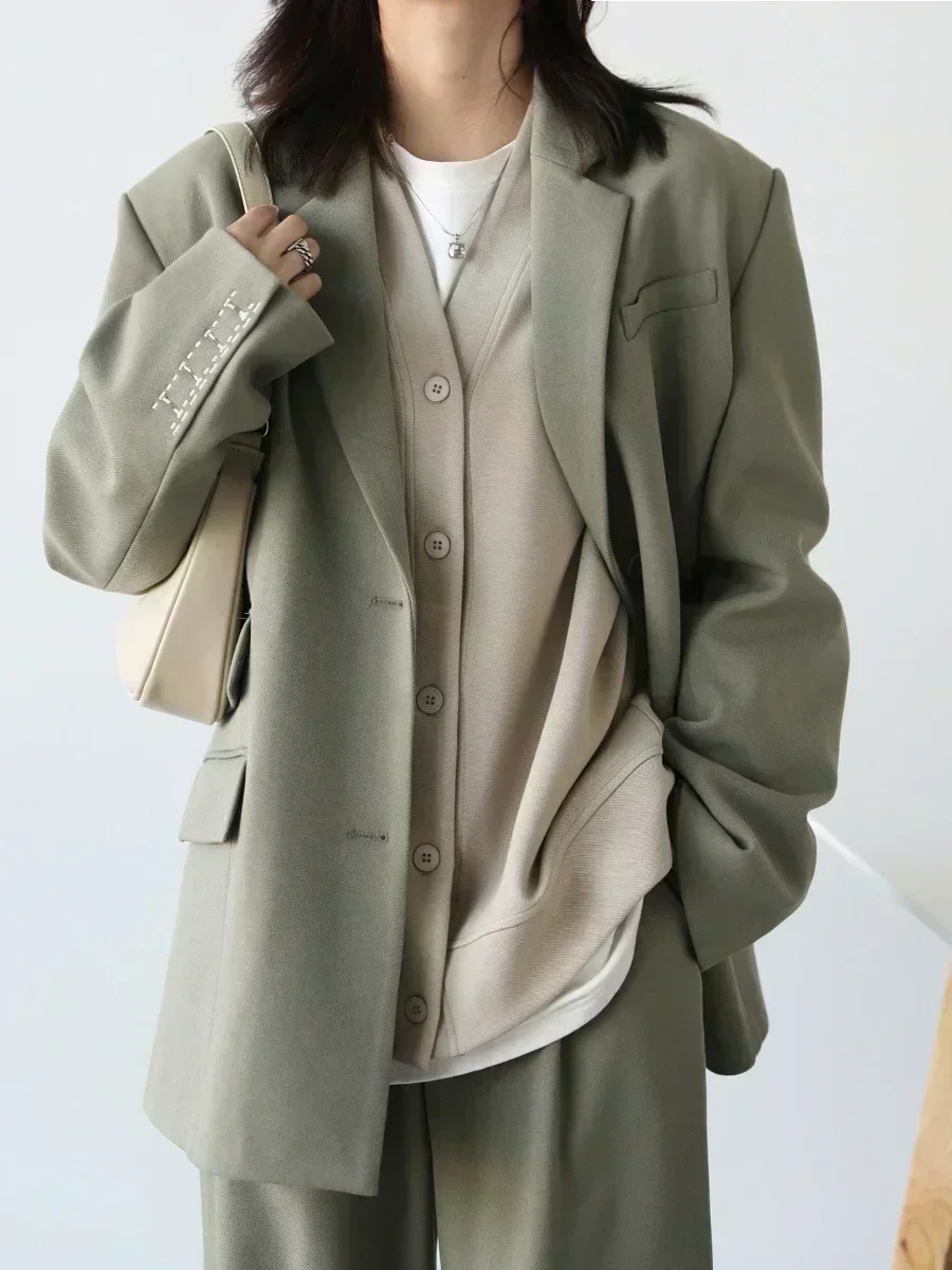 CHIC VEN 한국 가을 겨울 여성 스포츠 코트 캐주얼 느슨한 v 넥 스웨터 여성용 두꺼운 따뜻한 탑 Office Lady 여성