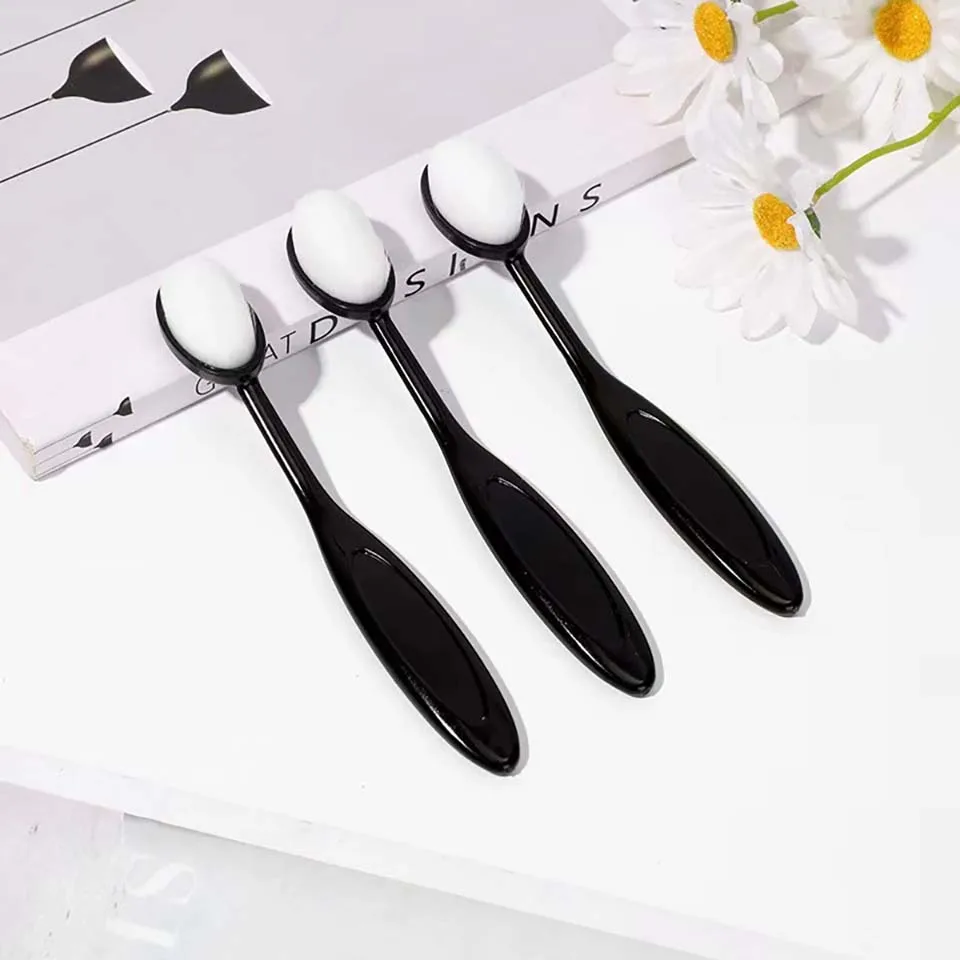 10/20/50 pezzi di pennelli per fondotinta di grandi dimensioni a forma di spazzolino da denti, strumento per il trucco, per un'applicazione rapida e uniforme di creme e polveri cosmetiche - immagine 4