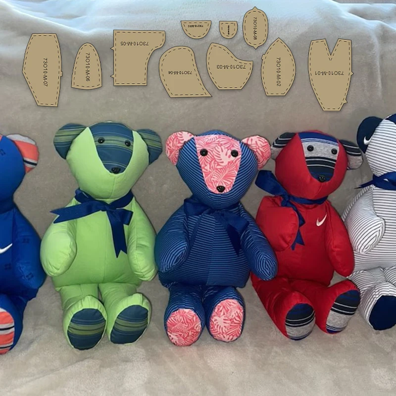 NUBECOM 10pcs Creative Bear Making Kraft Stencil Craft Kit DIY Memory Bear Pattern Quilting Templates Sewing Tool Kit Decoration