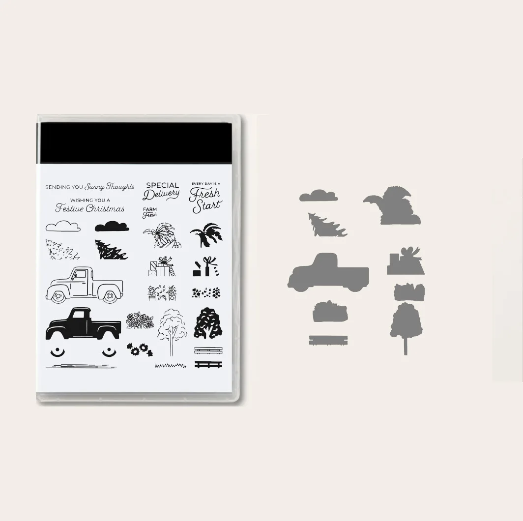 

New Arrival car Metal Cutting Dies Sets and Clear Stamps for DIY Scrapbooking Card Crafts Making Photo Album Decoration