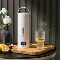 500ML Electric Kettles Portable Tea Coffee Kettle Travel Boil Water Thermal Cup Anti-Scald Water Bottle English Menu
